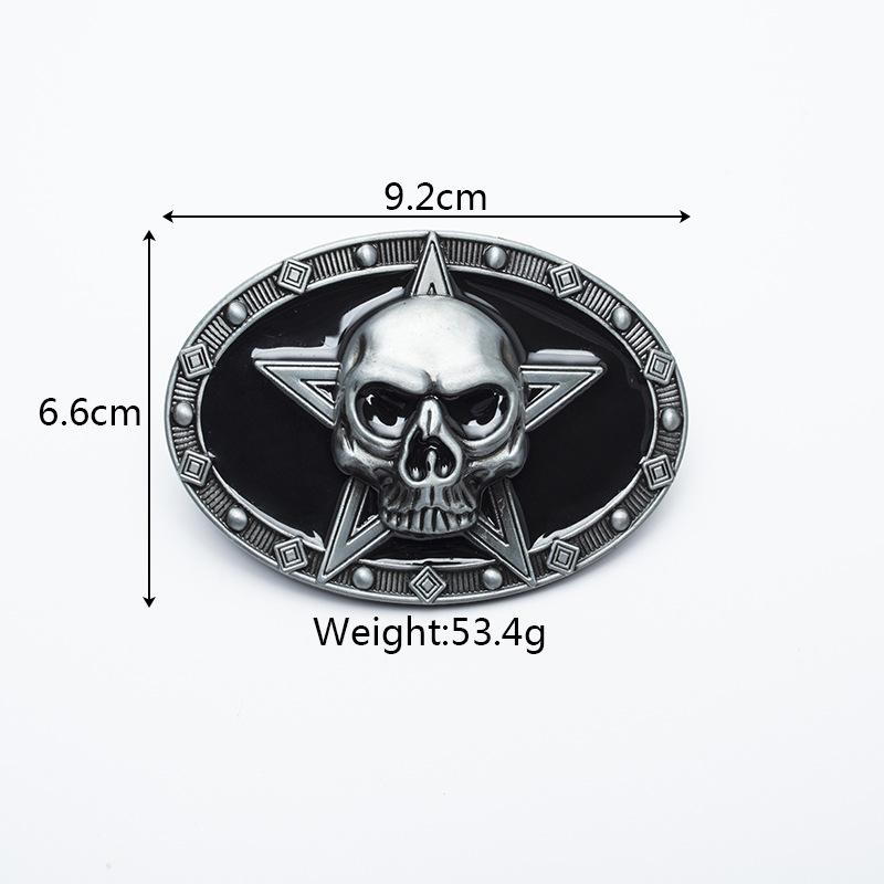 Retro Belt Skull Pentagram Fashion Trend Personality Youth Belt Cowhide Belt
