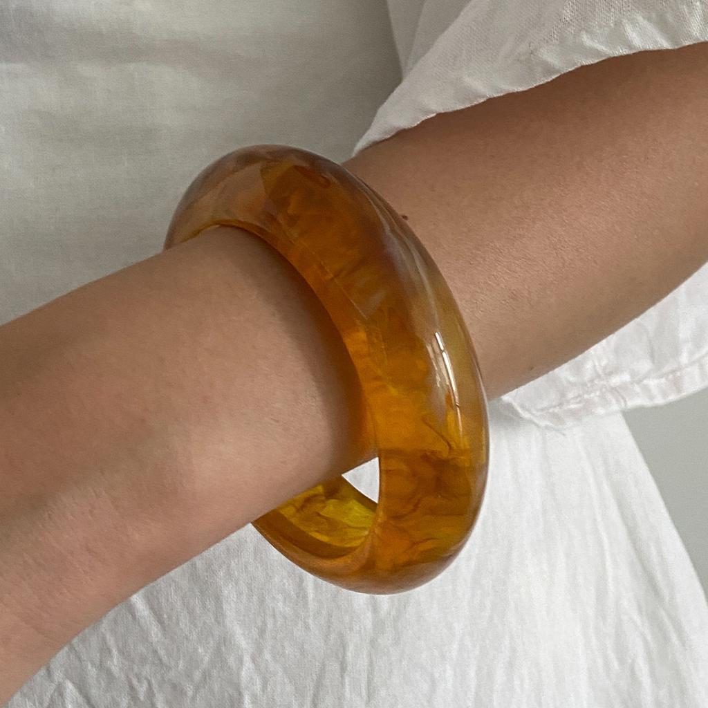Ingemark 3 Styles Boho Resin Thick Chunky Bangles for Women New Trend Punk Stacking Up Arm Bracelets Couple Daily Party Jewelry