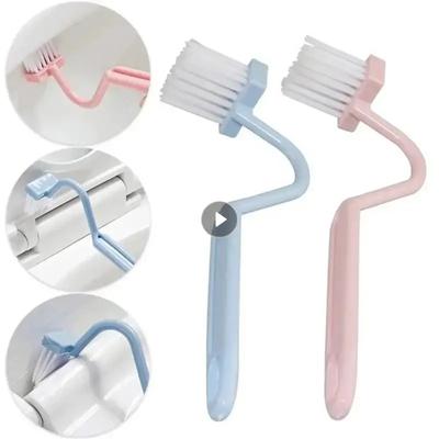 2PC Curved Brush Cleaning Toilet S-shaped V-shaped Small Children's Toilet Brush No Dead Angle Small Cleaning Brush Long Handle