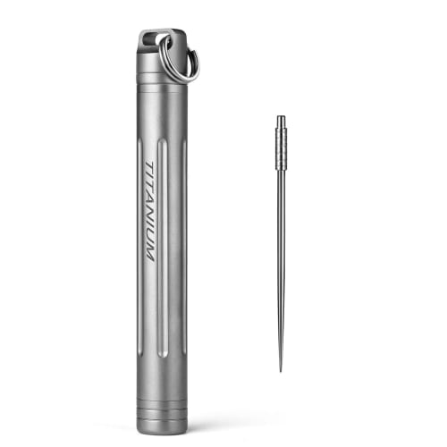 TIMULTI Titanium Toothpick Holder, Portable Toothpick Holder, Toothpick Case, Lightweight and Convenient, Moisture-Resistant, Pressure-Resistant, for