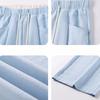 Blue Wide Leg Pants for Women Summer High Waist Drape Straight Loose Lazy Cloud Pants