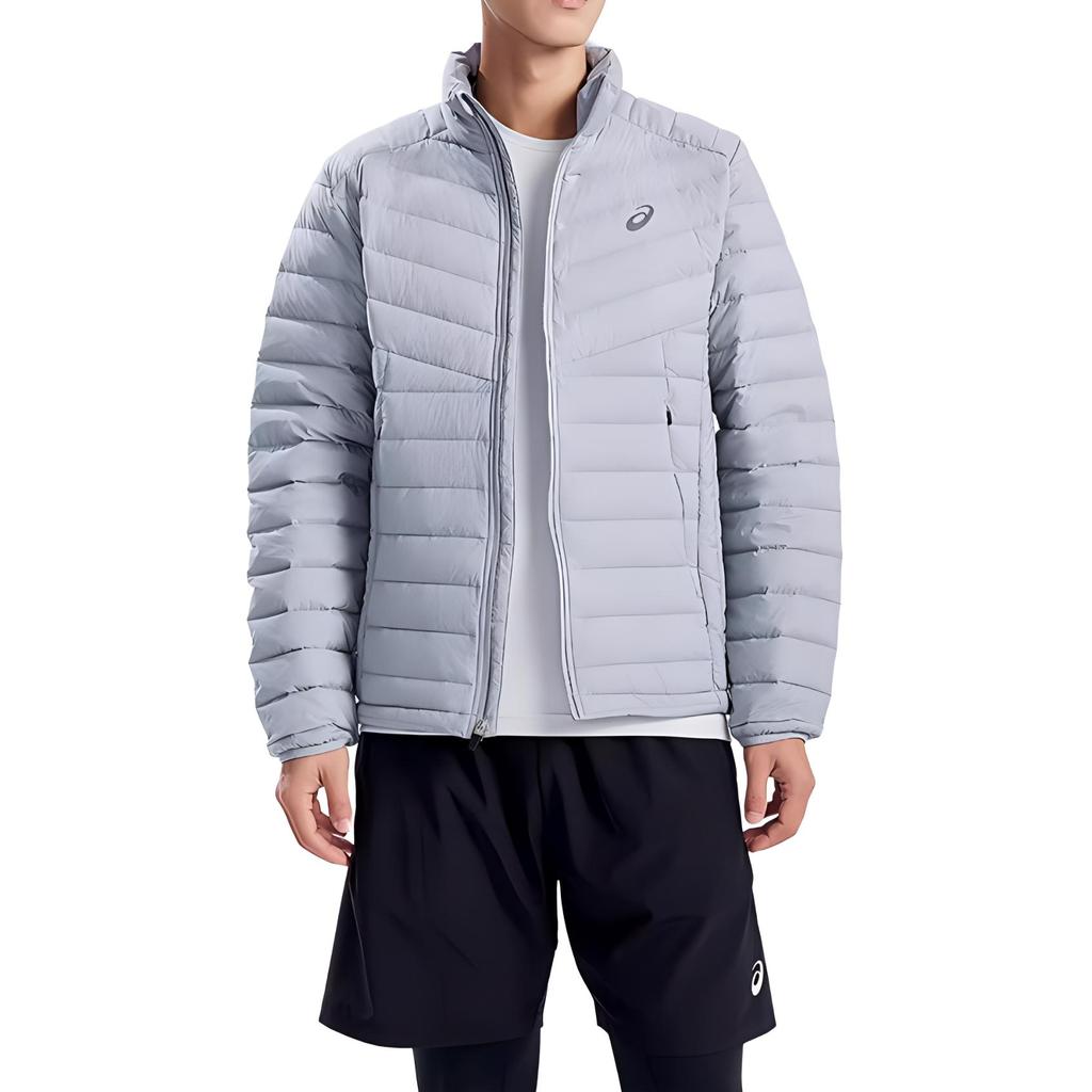 Asics Outdoor Casual Sports Solid Color Zipper Stand Collar Long Sleeve Down Jacket Men Jackets Gray 2031E442-020