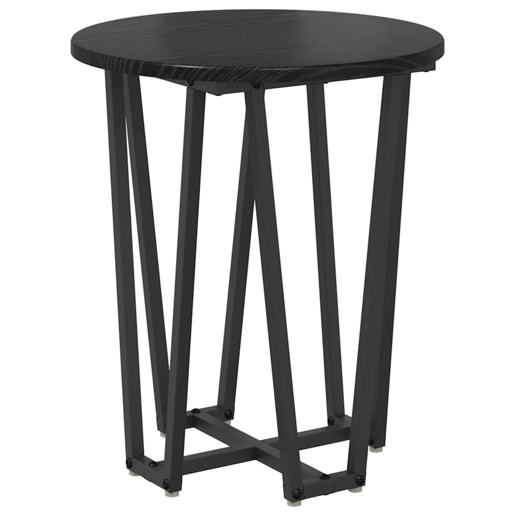 Side Table Set 2 Pcs Black Oak Effect