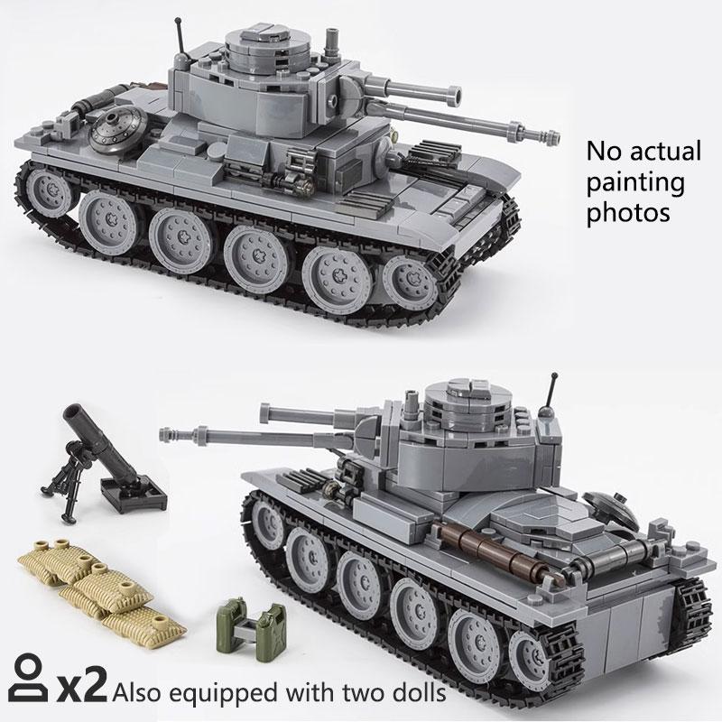 

502PCS LT-38 tank building blocks, armored vehicle puzzle toy assembly models, handmade DIY room decorations, boys gifts