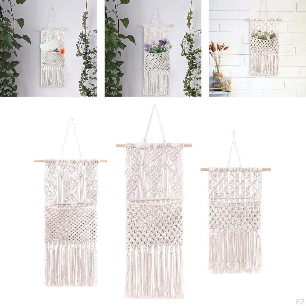 Macrame Wall Hanging Storage Basket Hanger Holder for Nursery Decoration