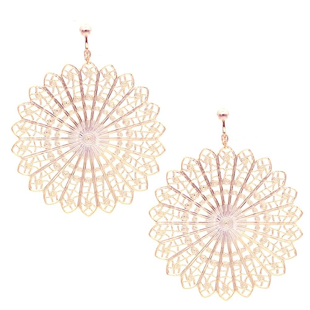 

Shop Earrings for peacock made in pink E [Jewelry M] women, openwork, motif, lace, circle, hypoallergenic, Japan, screw-on, e0119, gold,