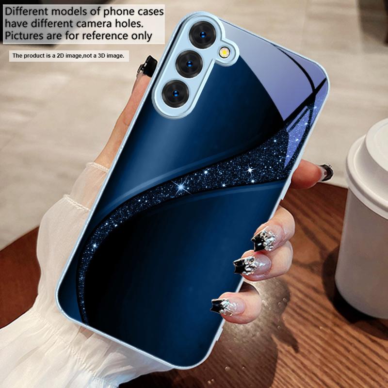 Brilliant golden galaxy For Samsung S25 S25 Edge S25Ultra S8 9 S10 20 U ltra S21 Pro 22 Plus S23 FE S24 Ultra Glass Phone Case