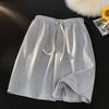 Summer Sports Shorts Women's High Waist Drawstring Loose Casual Straight Wide Leg Five-point Pants