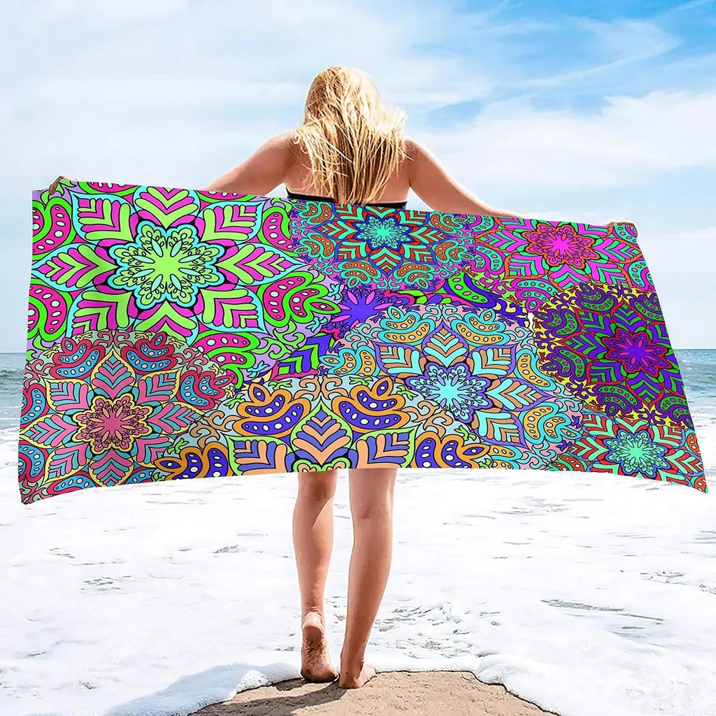 Oversize Beach Towel Clearance Towels, Boho Mandala Cool Travel Pool Towel, Lightweight Sand Free Quick Dry Travel Towels