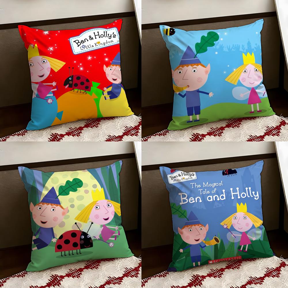 Ben und Holly's kleines Königreich Kissenbezug Wendbar Weich Langlebig Kissenbezug Zuhause Auto Mehrzwecknutzung für täglichen Komfort