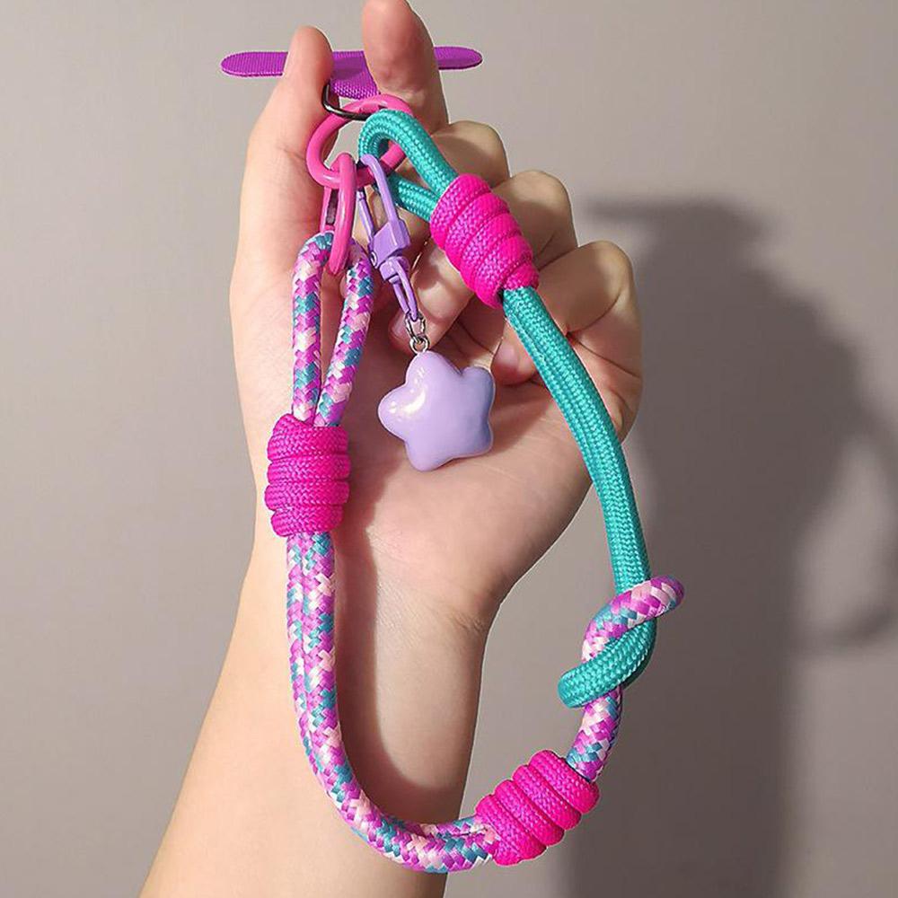 Strapazierfähiges Verstellbares Handy-Lanyard Handgelenksband 2-in-1 Kurze Handschlaufe Gewebt Stilvolles Handy-Zubehör für Männer und Frauen