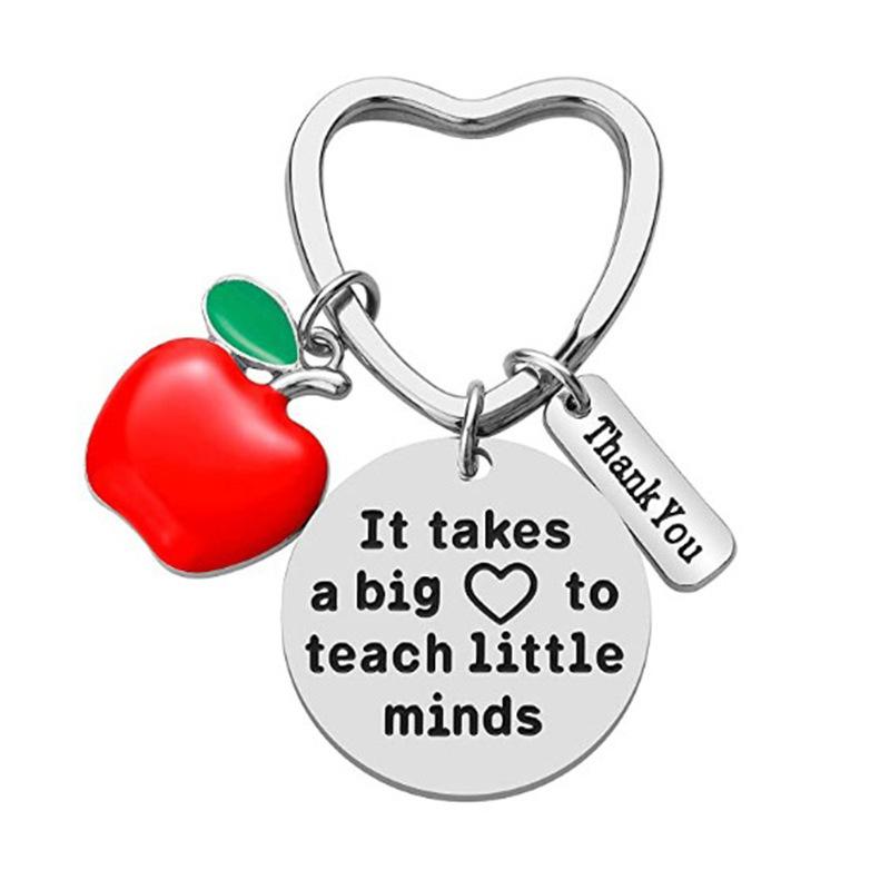 A Great Teacher Is Hard Gift Teachers Day Gift Apple Keychain Stainless Steel Keychain for Mothers Day and Fathers Day Backpack Bag Pendant