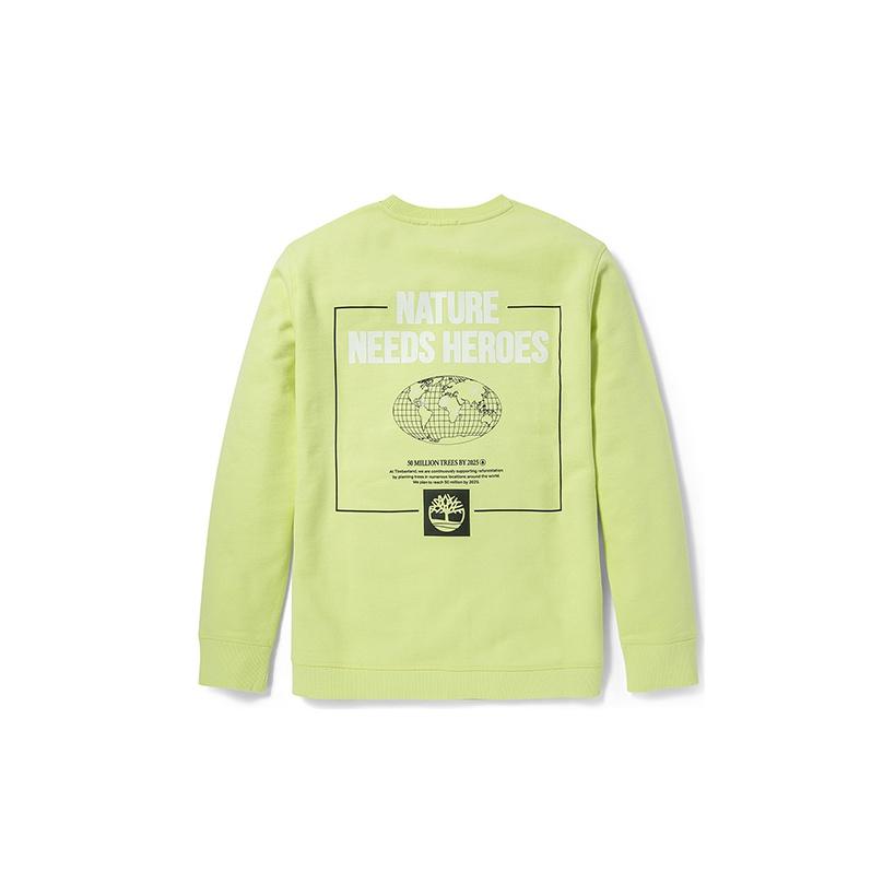 Timberland Logo Outdoor Sports Casual Printed Pullover Sweatshirt Men Sweatshirt Bright-Green A24NY-322