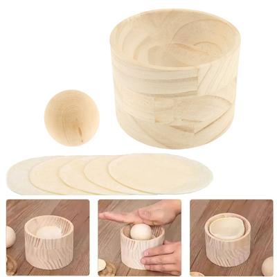 Wood Dumpling Maker Press Tool Wood Mold and Ball Manual Dough Skin Presser Hand Pie Rolling Tool Quick Dumpling Wrapper Maker