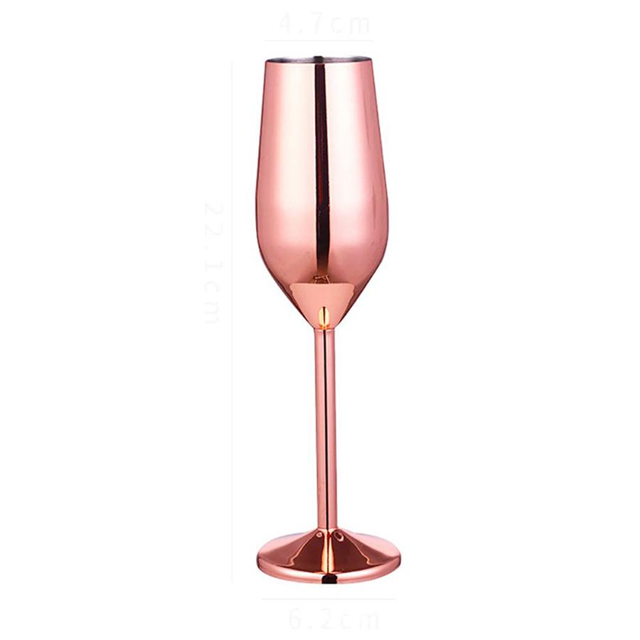 Champagne Cup 6oz Stainless Steel Champagne Flute Metal Wine Goblet Cup Bar Restaurant Goblet Home Bar Party Supplies