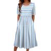 2026 European and American women's clothing explosive summer new casual fashion striped short-sleeved dress