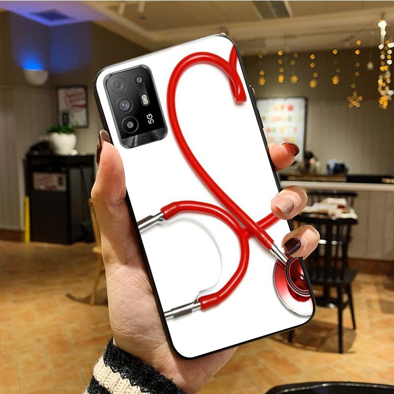 Krankenschwester Medizin Medizinstethoskop Handyhülle für OPPO A54 A74 A94 A53S A9 A5 A15 A16 A91 A96 A76 Reno8 8Pro Reno2 Z