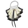 Victorian Detachable Collar with Lace Trim and Ribbon Decoration Faux Collar Ruff Neckwear for Special Occasion Costume