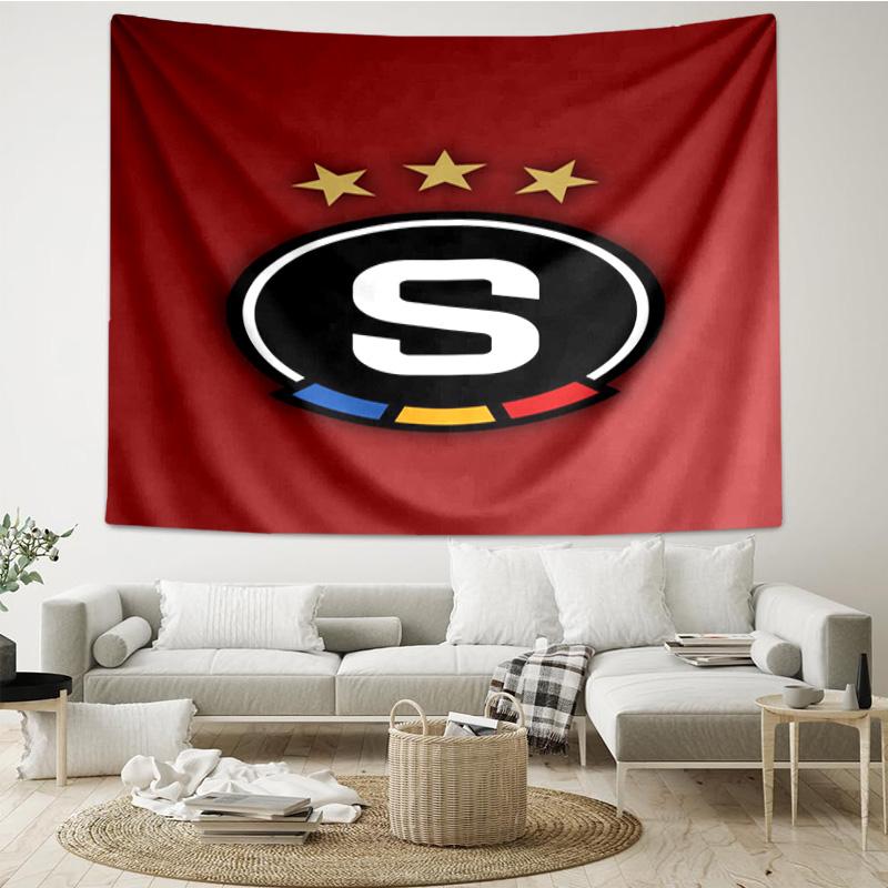 1PC Star Soccer Emblem Printed Tapestry Room Decoration Wall Hanging for Living Room Bedroom, dormitory, Birthday and Christmas gifts