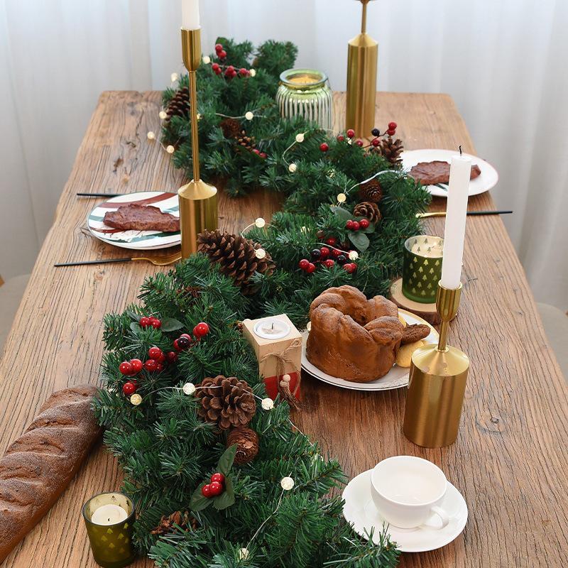 2.7m Christmas Garland with Pine Cones, Ornaments, Handrail & Banister Decoration - In Stock.