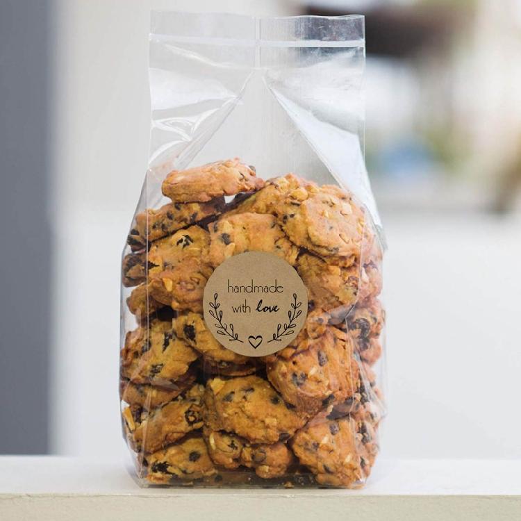 Handmade Sealing Stickers 500pcs/roll Kraft Paper Cookie Biscuit Decoration