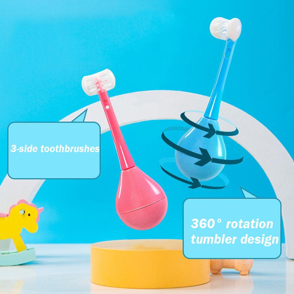 Age 2-12 Silicone Brush Children's Toothbrush Tooth Brush Oral Care Brush Three Sided Toothbrush
