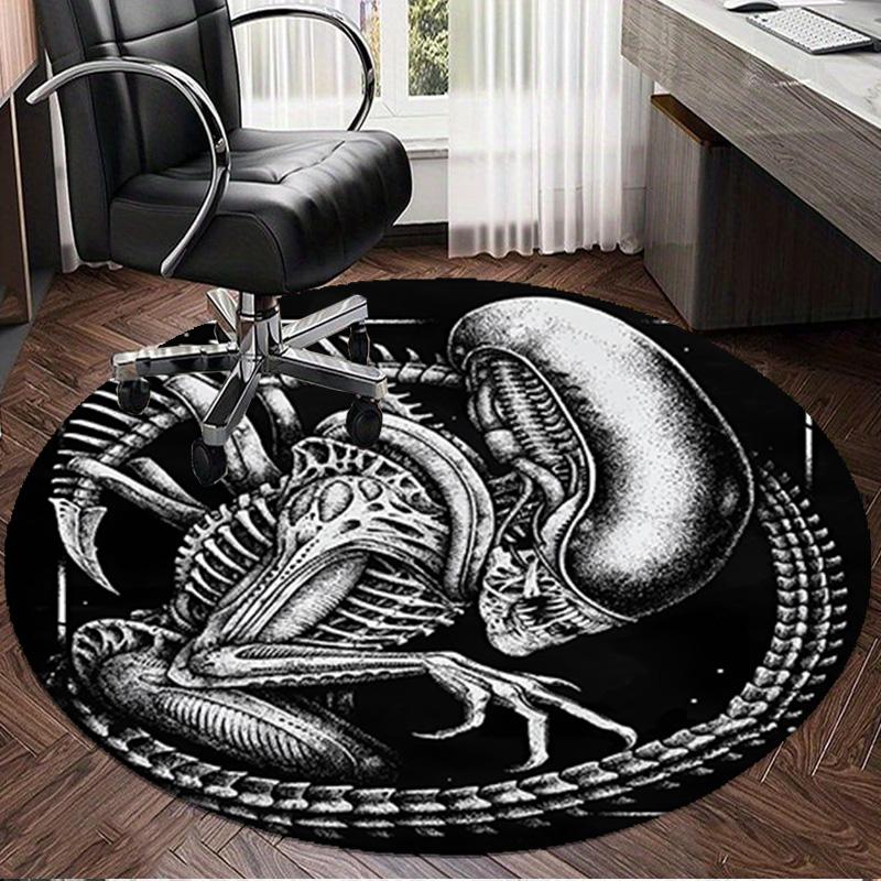 Alien Fire Round Mat, Anti-slip Circle Carpet Chair Rug For livingroom,Bedroom, Doormat Home Decor Gift Christmas Gifts