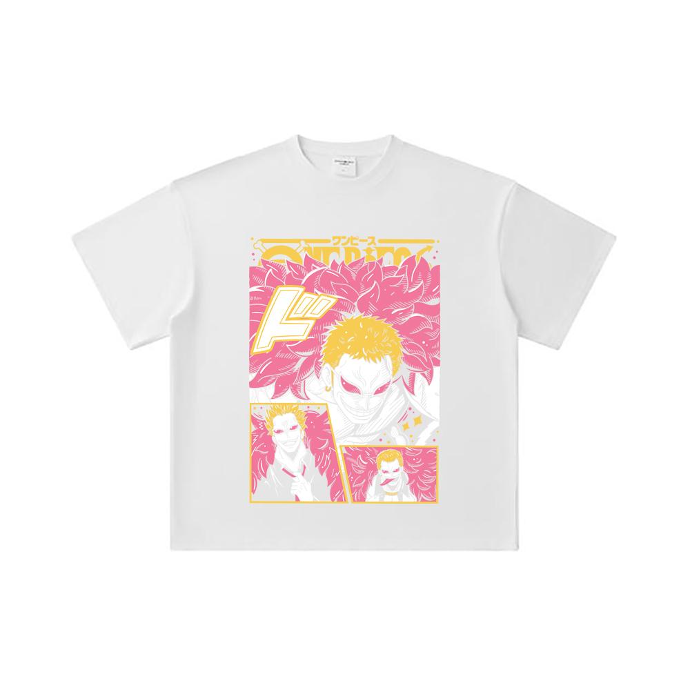 260 GSM Double Yarn 32 Count 100% Cotton One Piece V45 Doflamingo Print Unisex Heavy Cotton T Shirt