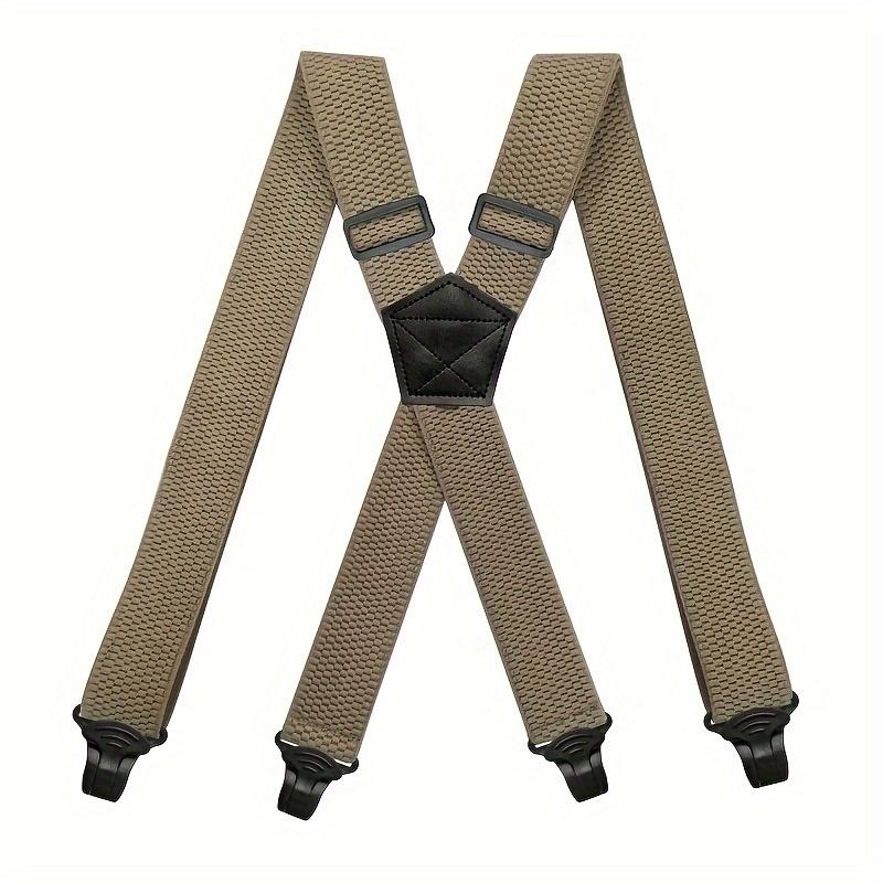 Men'S Wide Heavy Duty Work Strap Adult 4 Clips 120Cm Strap X-Type Elastic Adjustable Strap Bracket Work Men'S Strap  Garter