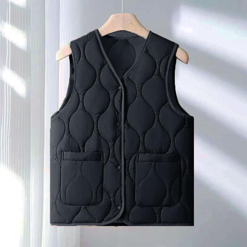 New women's vest spring and winter down cotton vest women's light and thin collar close-fitting warm inside and outside vest