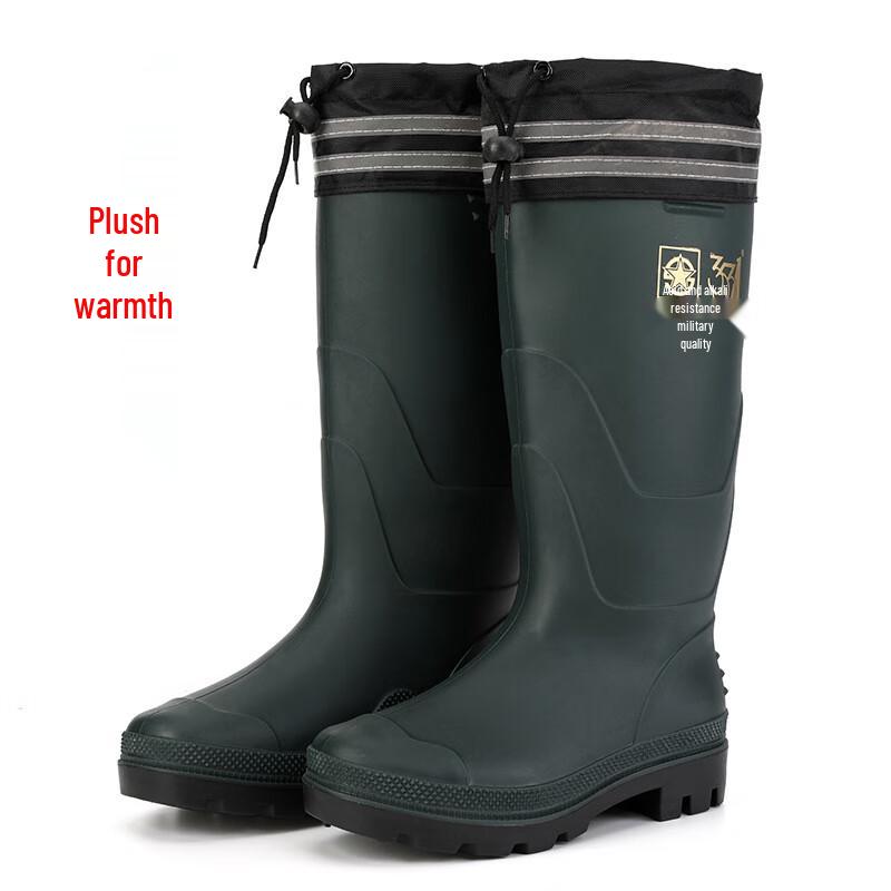 Мужские теплые светоотражающие высокие резиновые сапоги
