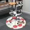 1pc Cherry Dogs Office Round Rug, Non-slip, Soft and Durable Office Rug for Interior Decoration, Perfect for Office, Beautiful Decoration yy260312010