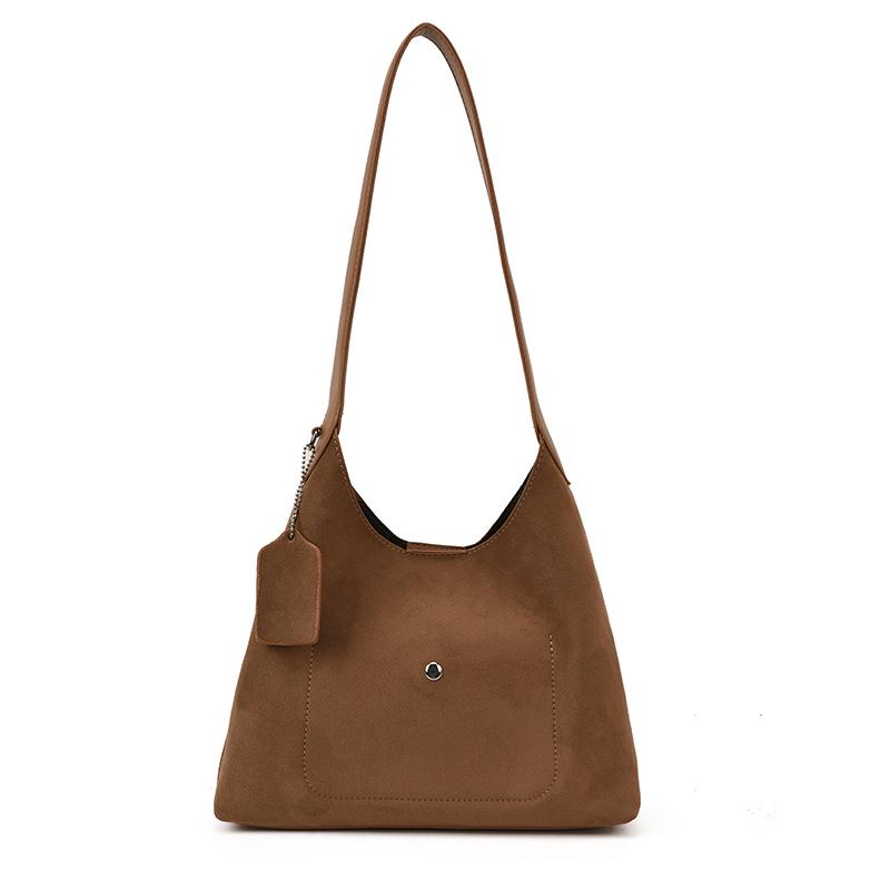 Große Wildleder-Tasche mit Leopardenmuster im koreanischen Stil - Mode Herbst/Winter 2025 Retro Ein-Schulter Umhängetasche für Damen