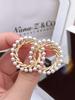 1pcs Fashion Full Pearl Double Circle Round Brooch for Women Jewelry Pins Metal Brooch