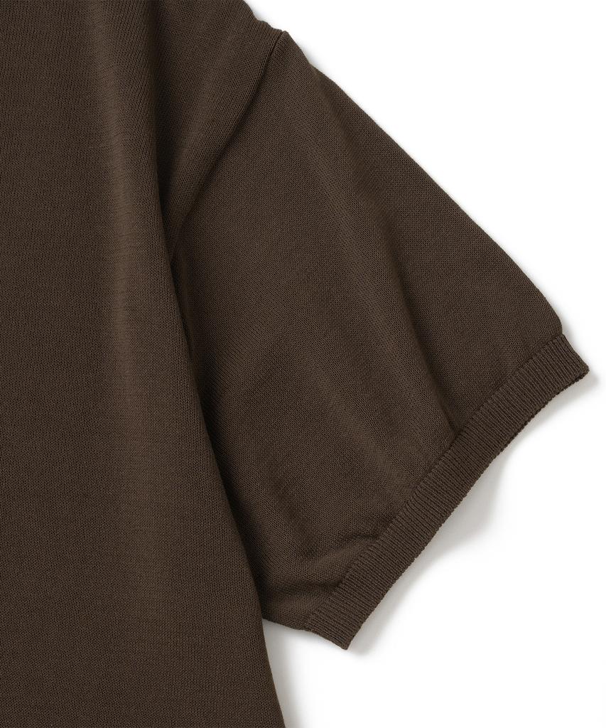 KNITTED Shellon Cooling Single Crop Round Knit Brown
