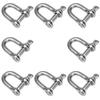 AINetJP Stainless Steel Shackle, Straight Shackle, U-shaped Lifting Hook for Tow Trucks and Hammocks (M8, Set of 8)