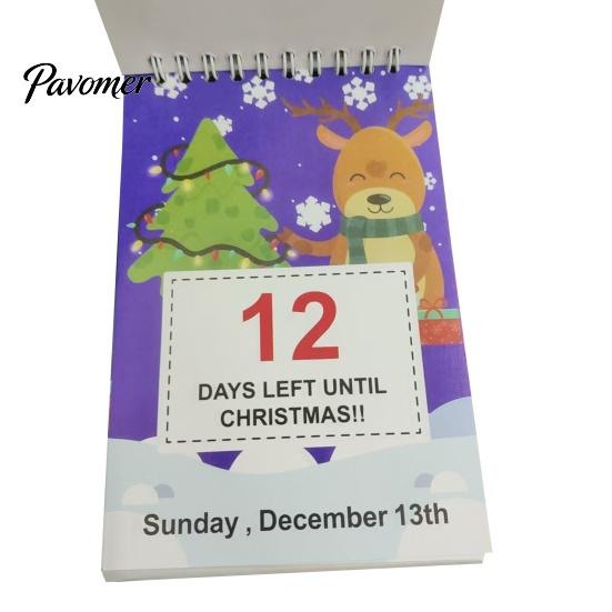 Festive Desk Accessories 2027 Christmas Advent Countdown Calendar, 100 Days Desktop Holiday Party Supplies Paper Flip Calendar for Home Office Decor