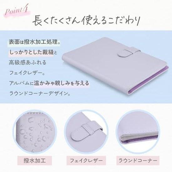 VOWZON Cheki Album Book instax mini Large Capacity Film Holds 108 Sheets Compact Wallet Type (White)