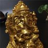 12cm Gold Lord Ganesha Statue Buddha Elephant God Sculptures Resin Home Decoration Meditation Big Buddha Statues