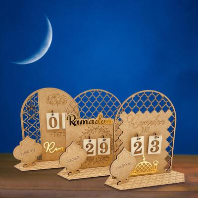 Ramadan Countdown Kalender DIY Eid Mubarak Ornament Holz Ramadan Kalender Heimparty Dekoration Bastel Ornament