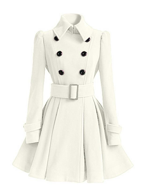 2018 Slim Fit European & American Women's Long Wool Coat with Belt