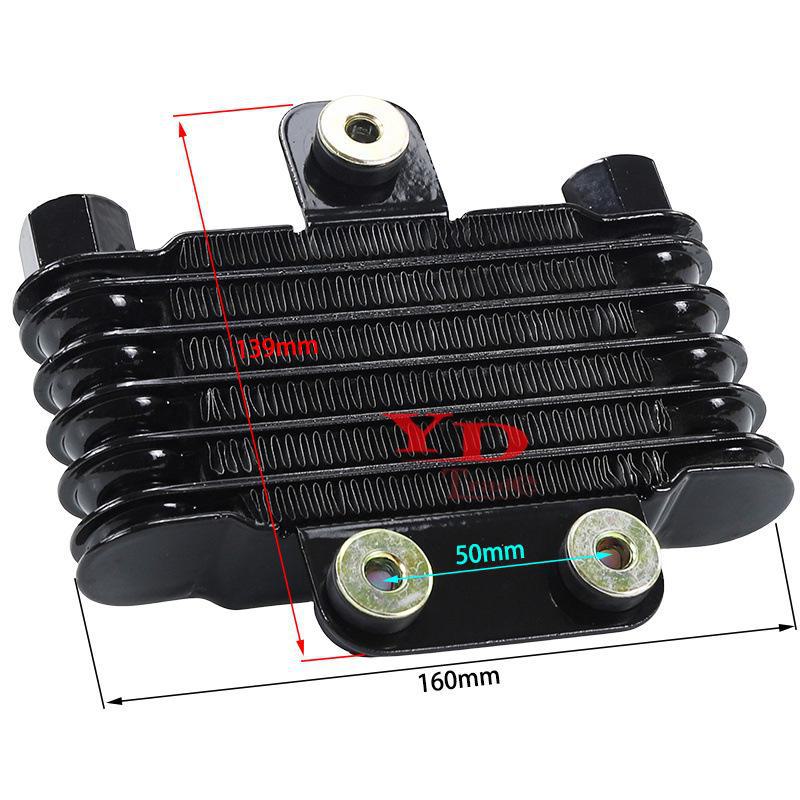 Aluminum Oil Cooler Upgrade for GY6 Motorcycle Scooter Engine, 6-Layer with Oil Radiator, M12 Interface