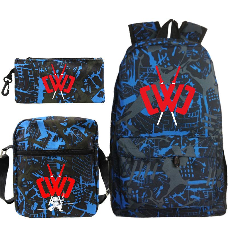 Popular game merchandise printed backpack popular student bag three-piece set
