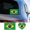 4pcs Brazil Flag Heart Shaped Car Stickers Auto Motorcycle PVC Sticker Waterproof Styling Decal Car Exterior Accessories