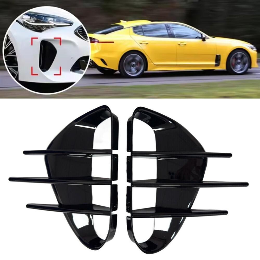 For 2018-2023 Kia Stinger Gloss Black Front Fender Side Vent Cover Garnish Trim
