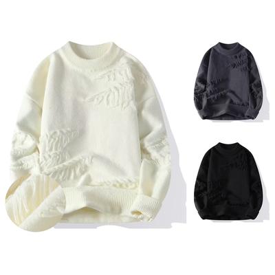 New Autumn And Winter Trendy Sweaters Thickened Knitted Bottoming Shirt Large Size Versatile Solid Color Loose Sweatshirt M-3XL