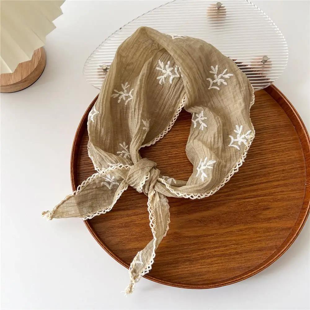 2025 Summer Pure Color Triangle Scarf Women Cotton Linen Scarves Solid Color Scarves Decorative Korean Version Shawls Handmade