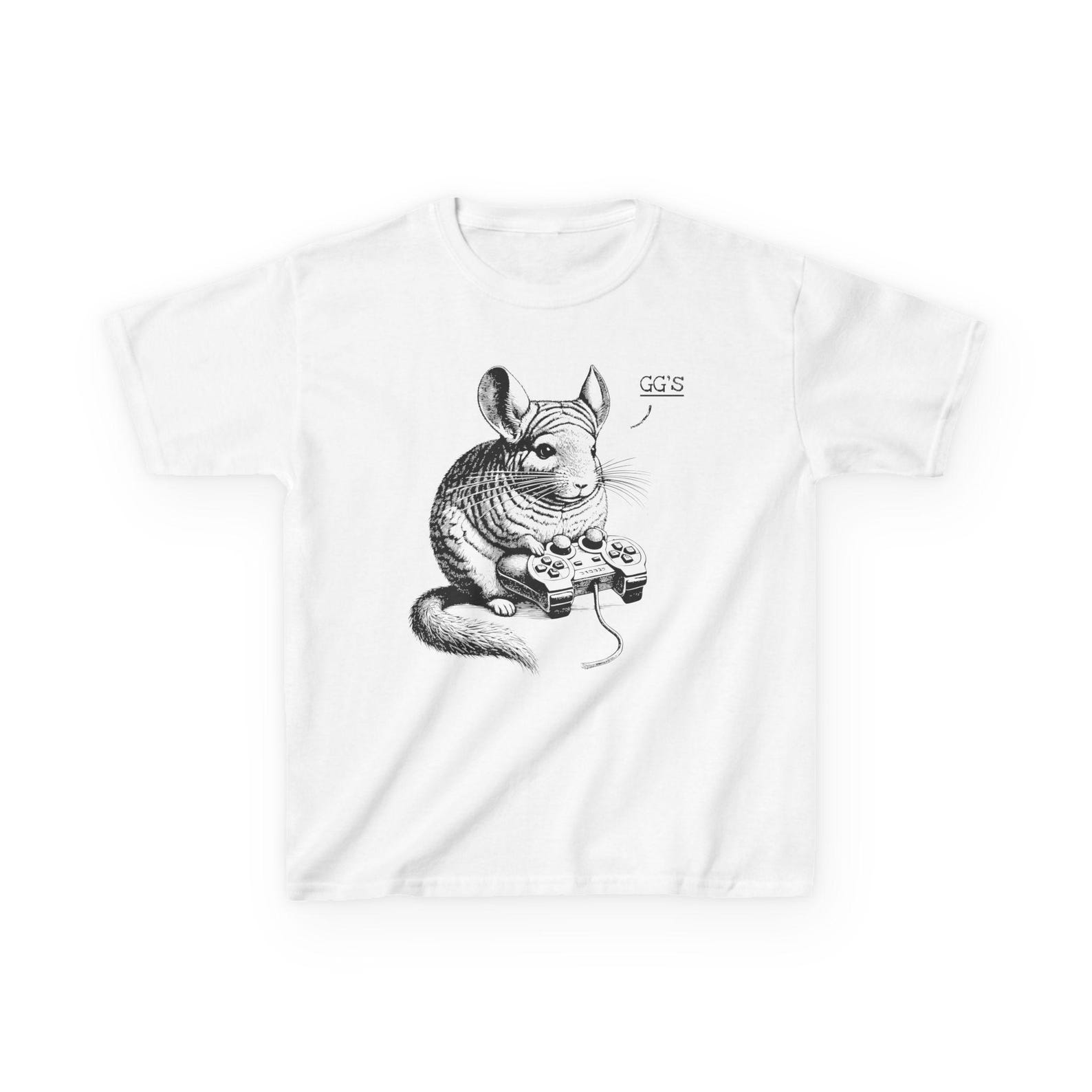 Gaming Chinchilla Kids Tee: Funny Video Game Shirt XL