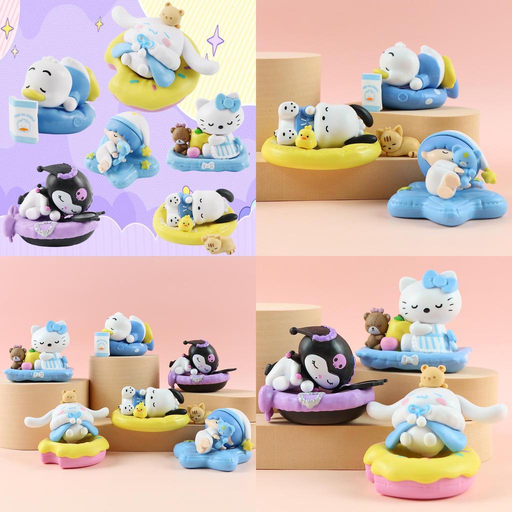 Figura de Acción de Juguete Kuromi Durmiendo Linda Perro de Orejas Grandes Kt Venta al por Mayor Material de PVC