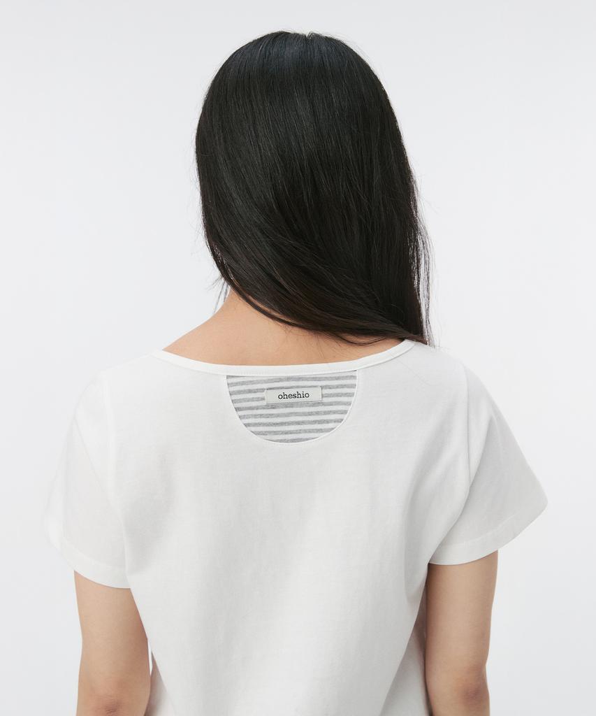 Ohesio Frill Jersey T-Shirt, Ivory